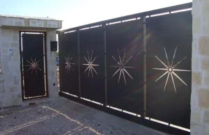 sliding laser cut garage gate