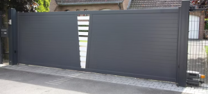 low profile sliding garage gate from aluminum