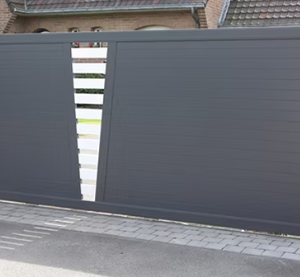 low profile sliding garage gate from aluminum