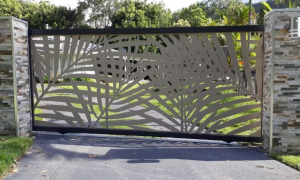 hand crafted laser cut garage gate