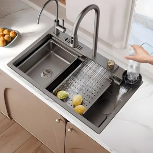 Black Waterfall Kitchen Sink