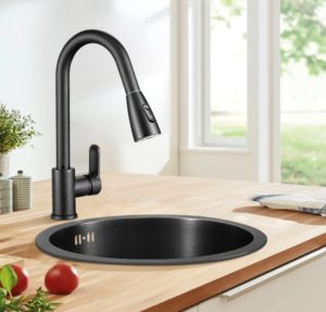 Round Black Undermount Kitchen Sink